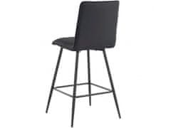 Danish Style Barová židle Zelta (SADA 2 ks), syntetická kůže, černá