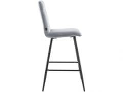 Danish Style Barová židle Zelta (SADA 2 ks), samet, šedá