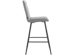 Danish Style Barová židle Zelta (SADA 2 ks), syntetická kůže, šedá