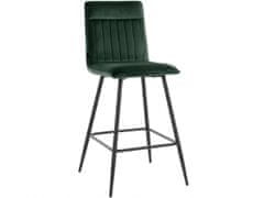 Danish Style Barová židle Zelta (SADA 2 ks), samet, tmavě zelená