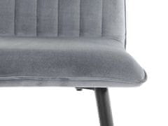 Danish Style Barová židle Zelta (SADA 2 ks), samet, šedá