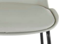 Danish Style Barová židle Jackie (SADA 2 ks), syntetická kůže, šedá