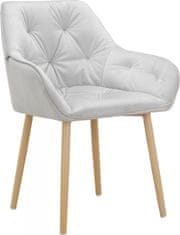 Danish Style Jídelní židle Betty (SADA 2 ks), samet, dub / světle šedá