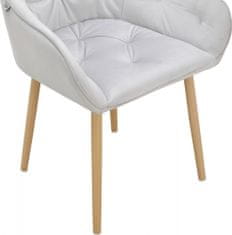 Danish Style Jídelní židle Betty (SADA 2 ks), samet, dub / světle šedá