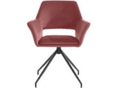 Danish Style Jídelní židle Vienna (SADA 2 ks), samet, černá / růžová