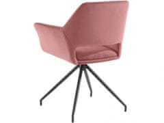 Danish Style Jídelní židle Vienna (SADA 2 ks), samet, černá / růžová
