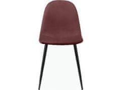 Danish Style Jídelní židle Matcha (SADA 2 ks), samet, černá / růžová