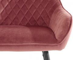 Danish Style Barová židle Bradley, samet, růžová