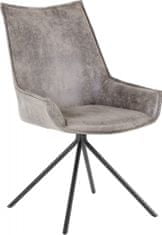 Danish Style Židle Bonnie, mikrovlákno, šedá