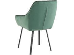 Danish Style Jídelní židle Pamela (SADA 2 ks), samet, tmavě zelená
