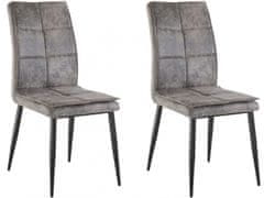Danish Style Jídelní židle Dina (SADA 2 ks), syntetická kůže, šedá