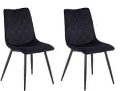 Danish Style Jídelní židle Balou (SADA 2 ks), samet, černá