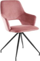 Danish Style Jídelní židle Trumpet (SADA 2 ks), samet, růžová