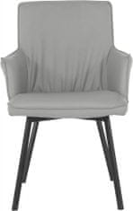 Danish Style Jídelní židle Sonja (SADA 2 ks), syntetická kůže, šedá