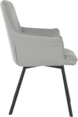 Danish Style Jídelní židle Sonja (SADA 2 ks), syntetická kůže, šedá