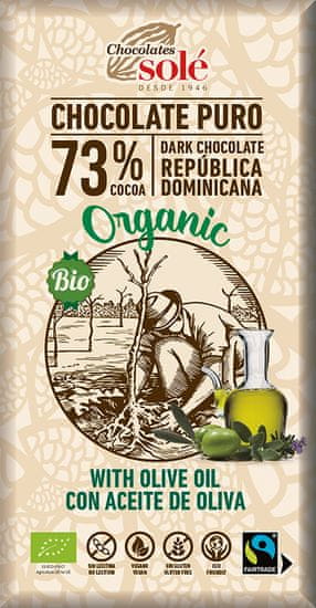 SOLÉ Bio hořká čokoláda s olivovým olejem 100 g