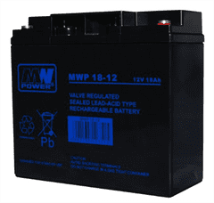 MW Power Baterie olověná 12V / 18Ah Long life MW Power MWP 18-12 gelový akumulátor, životnost až 12 let