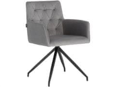 Danish Style Jídelní židle Aashay (SADA 2 ks), samet, šedá