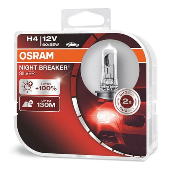 Osram Halogenová žárovka OSRAM H4 12V Night breaker Silver + 100% / 2 ks