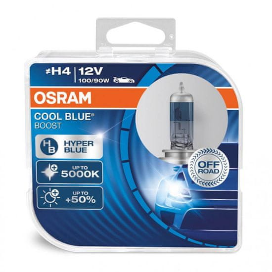 Osram Halogenové žárovky OSRAM H4 12V 100 / 90W P43t Cool Blue Boost 5000K 2 ks