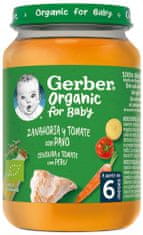 Gerber Organic dětský příkrm mrkev a rajčata s krůtím masem 6x190 g