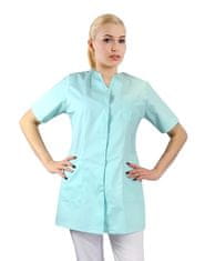 M&C - Modern Company Dámský lékařský kosmetický plášť celadonové barvy se stojáčkem a zapínáním na patentky - 50