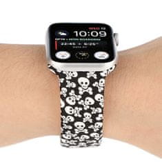 4wrist Silikonový řemínek pro Apple Watch - Skulls & Bones 42/44/45/49 mm