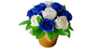 IDARY Mýdlová kytice s růžemi - Modro-bílá