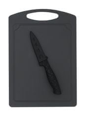 Steuber Krájecí deska 29 x 20 cm s nožem na loupání, černá