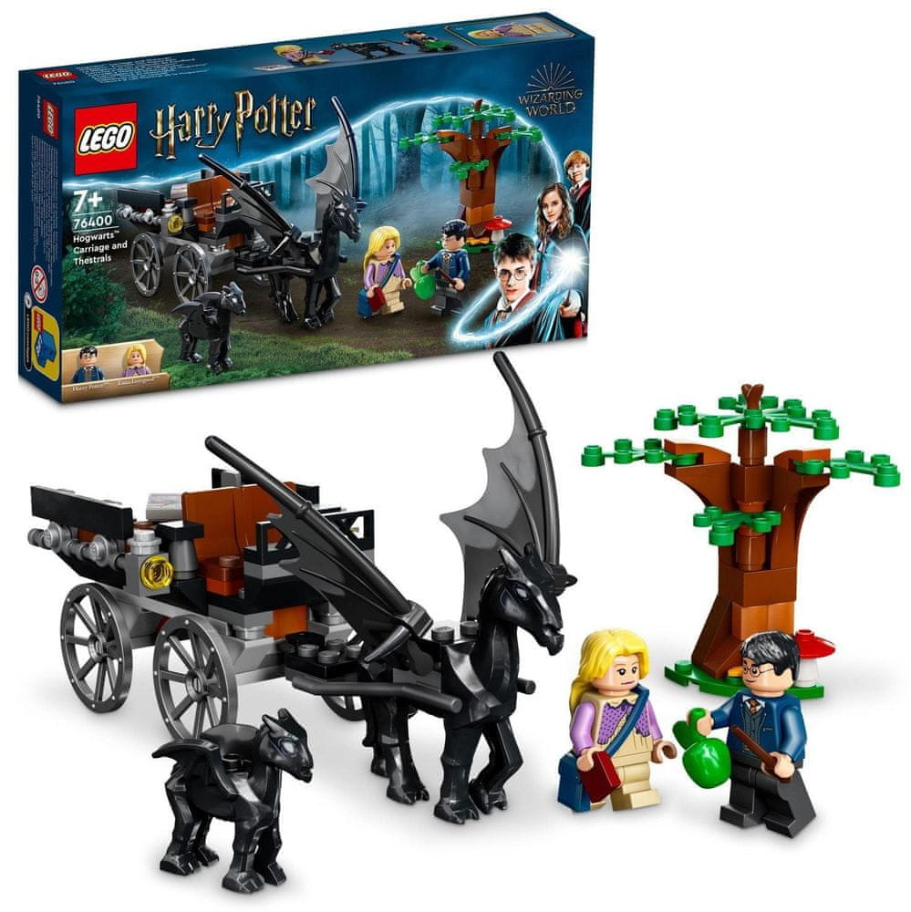 LEGO Harry Potter 76400 Bradavice: Kočár a testrálové - rozbaleno