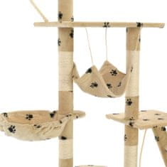 Petromila Škrabadlo pro kočky sisalové sloupky 230-250 cm béžové, tlapky