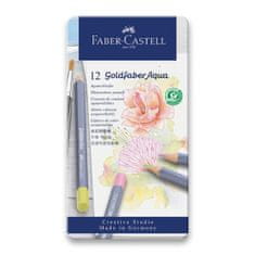 Faber-Castell Akvarelové pastelky Faber-Castell Goldfaber Aqua Pastel plechová krabička, 12 barev