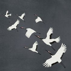 Vliesová šedá obrazová tapeta ptáci v letu - 357235, 300 x 300 cm, Natural Fabrics