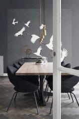 Vliesová šedá obrazová tapeta ptáci v letu - 357235, 300 x 300 cm, Natural Fabrics