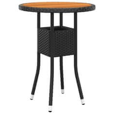 Petromila Zahradní stůl Ø 60 x 75 cm akáciové dřevo a polyratan černý
