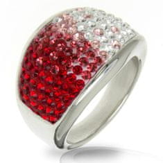 Levien Ocelový prsten GRADATION - RED, 59 mm