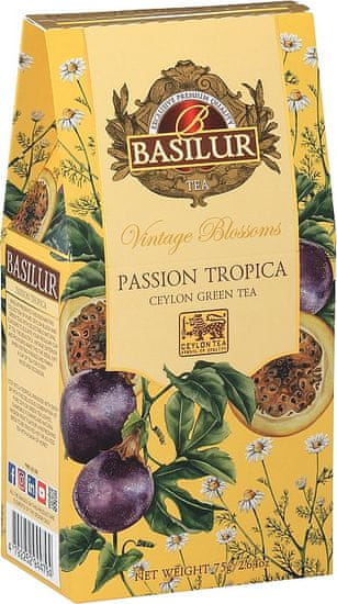 Basilur Cejlonský zelený čaj s heřmánkem a marakujou. 75g. Vintage Blossoms Passion Tropica