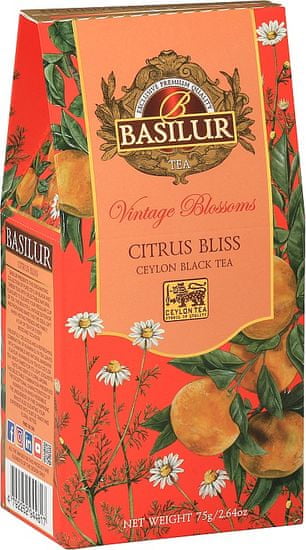 Basilur Cejlonský černý čaj s heřmánkem a mandarinkou. 75g. BASILUR Vintage Blossoms Citrus Bliss