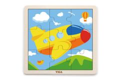 Lamps Dřevěné puzzle 9 dílků - letadlo