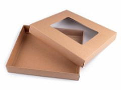 Kraftika 5ks nědá přírodní papírová krabice s průhledem, krabičky