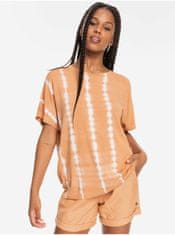 Roxy Bílo-oranžové dámské vzorované tričko Roxy S