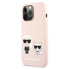 Karl Lagerfeld KLHMP13LSSKCI hard silikonové pouzdro iPhone 13 /13 Pro 6.1" light pink Silicone Karl & Choupette Magsafe