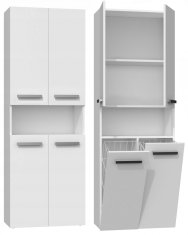 Artenat Koupelnová skříňka Nelzie IV, 174 cm, bílá matná