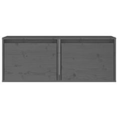 Greatstore Nástěnné skříňky 2 ks šedé 45 x 30 x 35 cm masivní borové dřevo