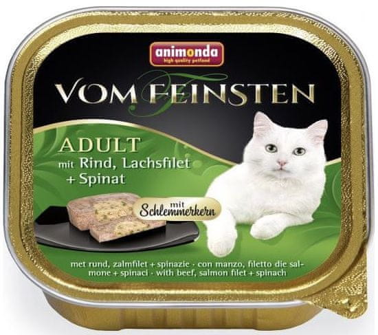 Animonda V.Feinsten CORE hovězí, losos filet + špenát pro kočky 32x100 g