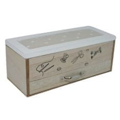 Goba Dřevěná dekorační krabička na šití velká 2001281