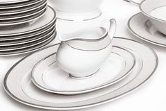 Konsimo Porcelánový jídelní servis pro 6 osob. (24ks) Platin MARTHA PLATIN 