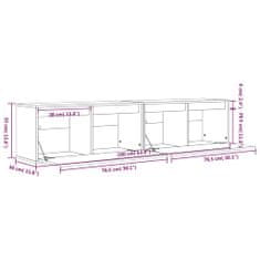 Vidaxl Nástěnné skříňky 2 ks 80 x 30 x 35 cm masivní borové dřevo