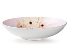 Konsimo Hluboký talíř růžová / bílá BASIMA 