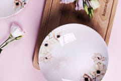 Hluboký talíř růžová / bílá BASIMA 